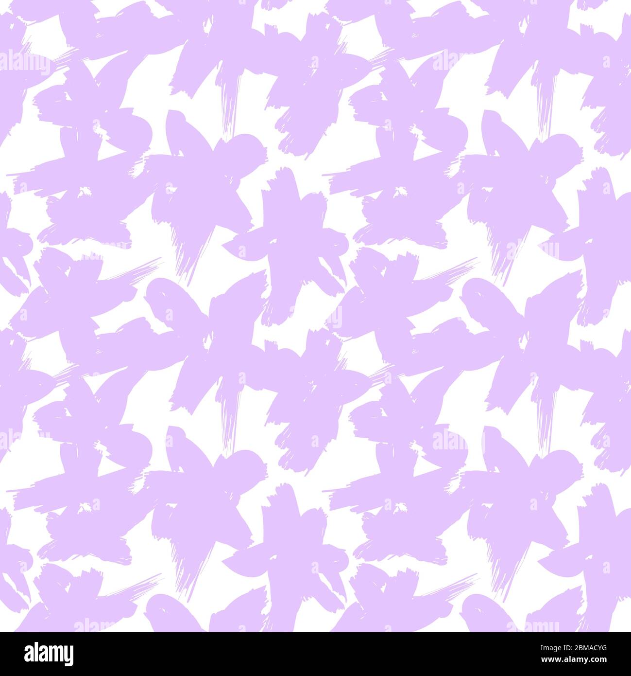 Purple Floral brush strokes seamless pattern background for fashion ...