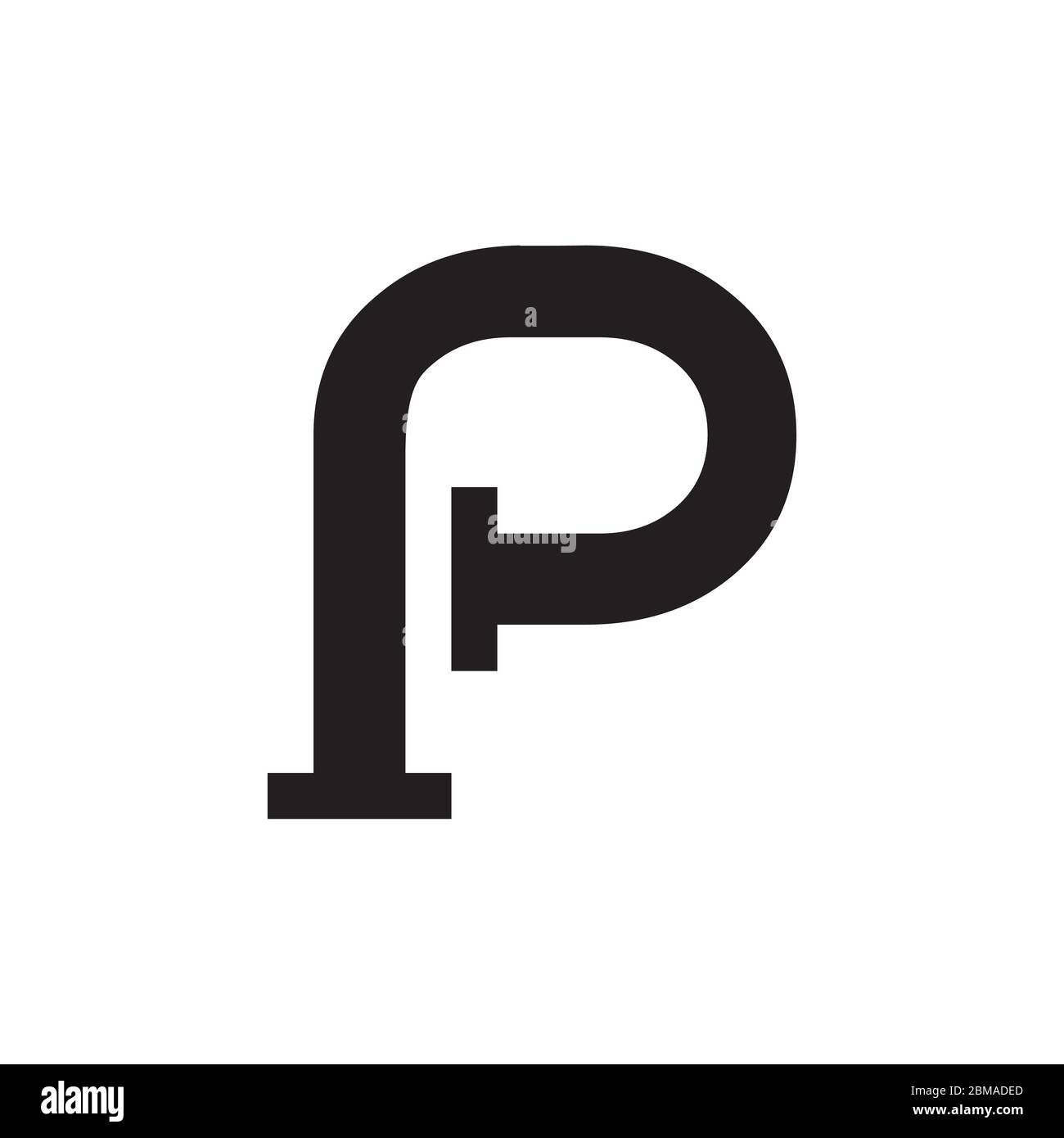plumbing P logo design concept Stock Vector