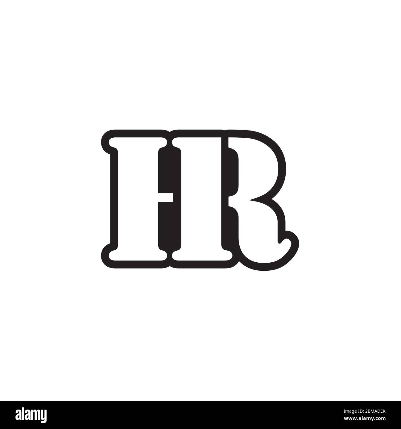 letter serif H R vector Stock Vector