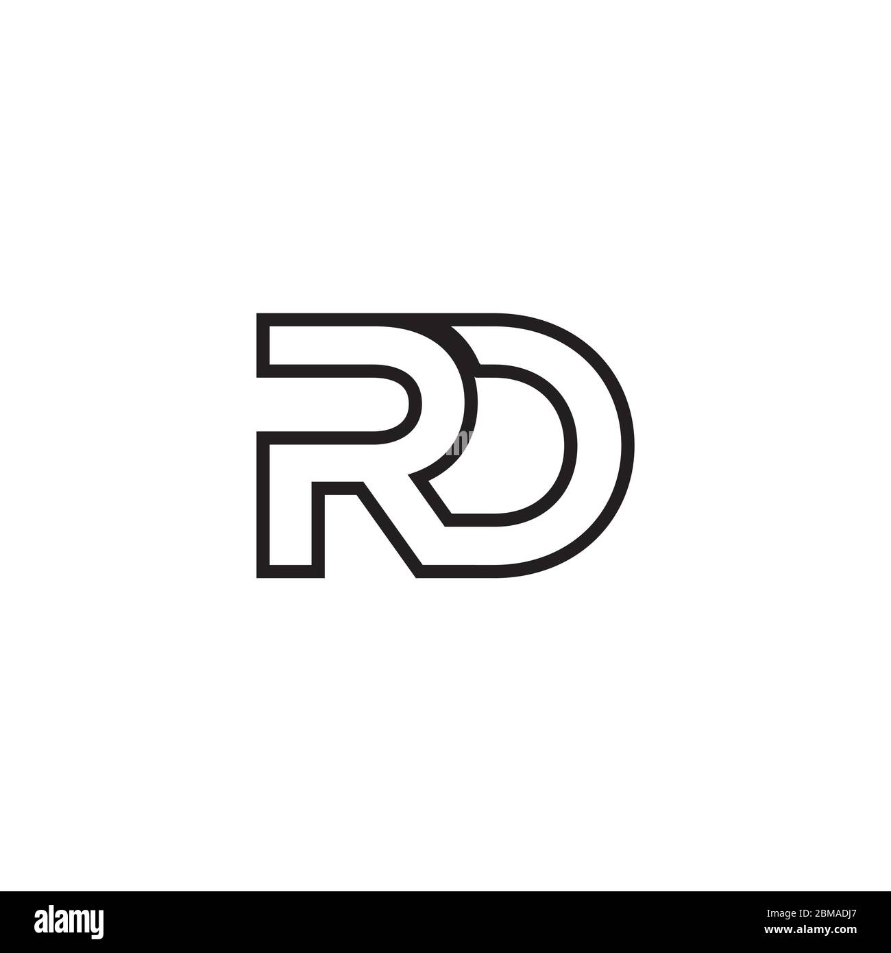 R D letter lines design vector Stock Vector