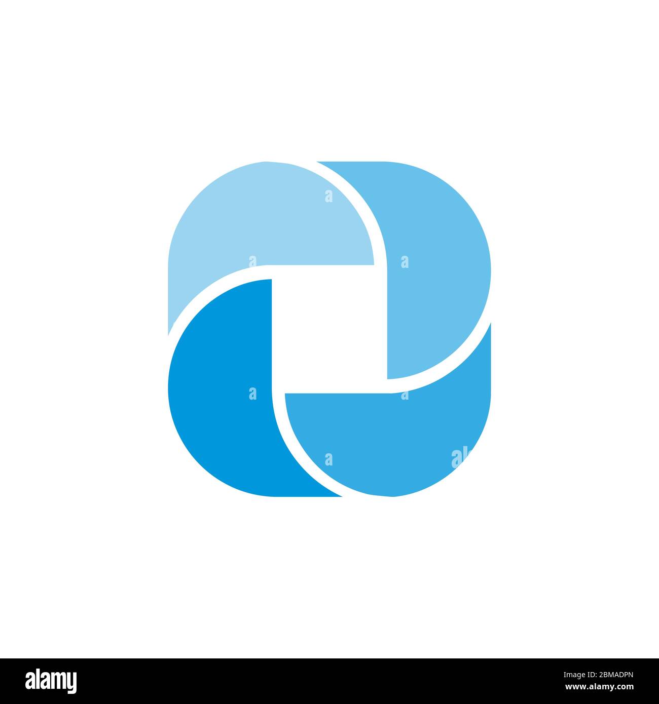 blue spin letter O vector design  concept Stock Vector
