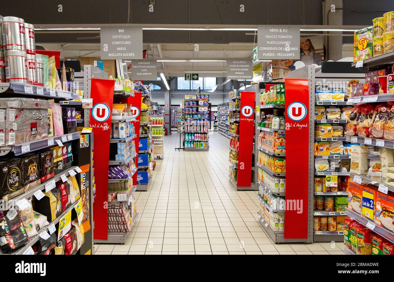 super u supermarket Stock Photo