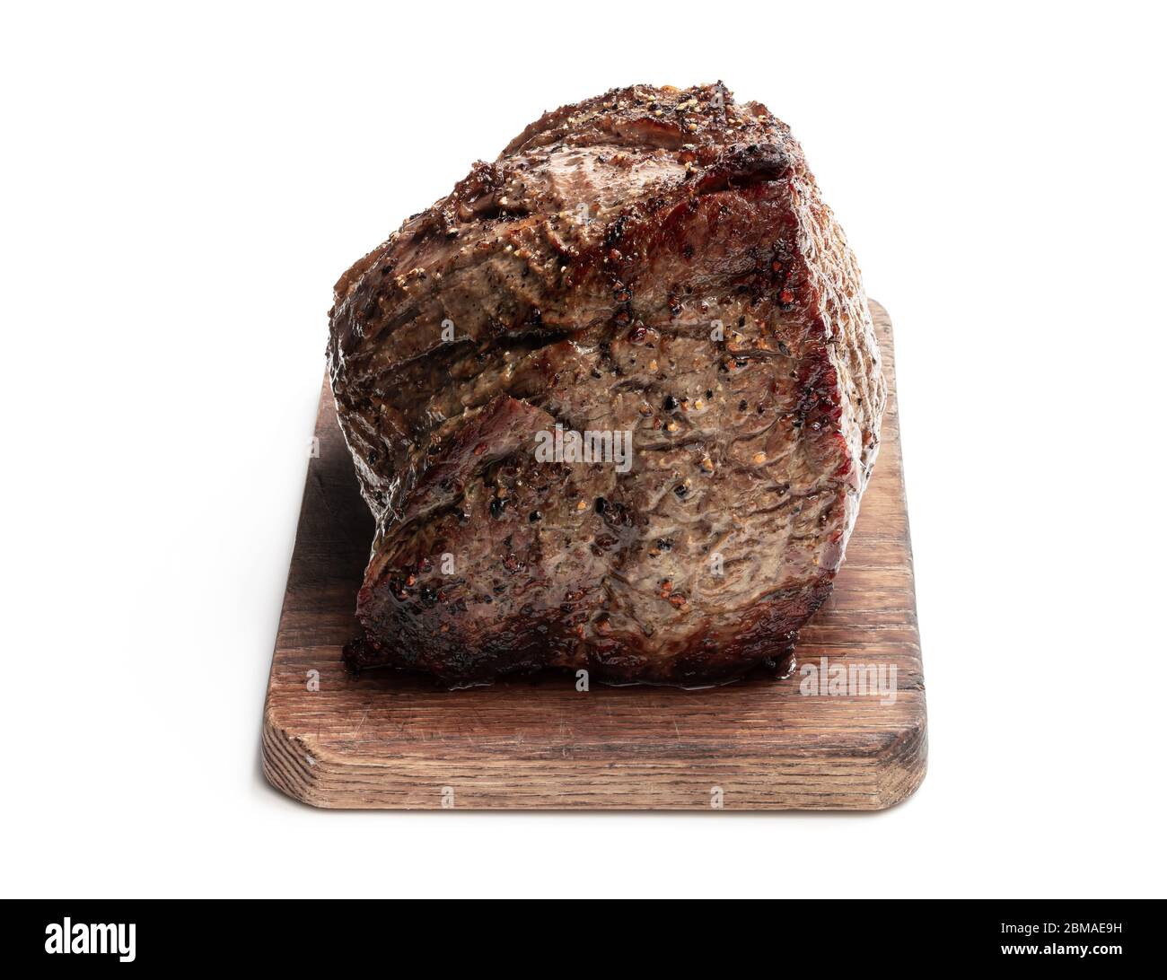 Roast beef isolated on white background Stock Photo - Alamy
