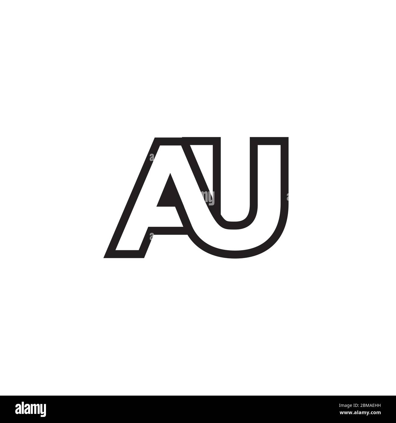 A U lines letter lines logo design vector Stock Vector