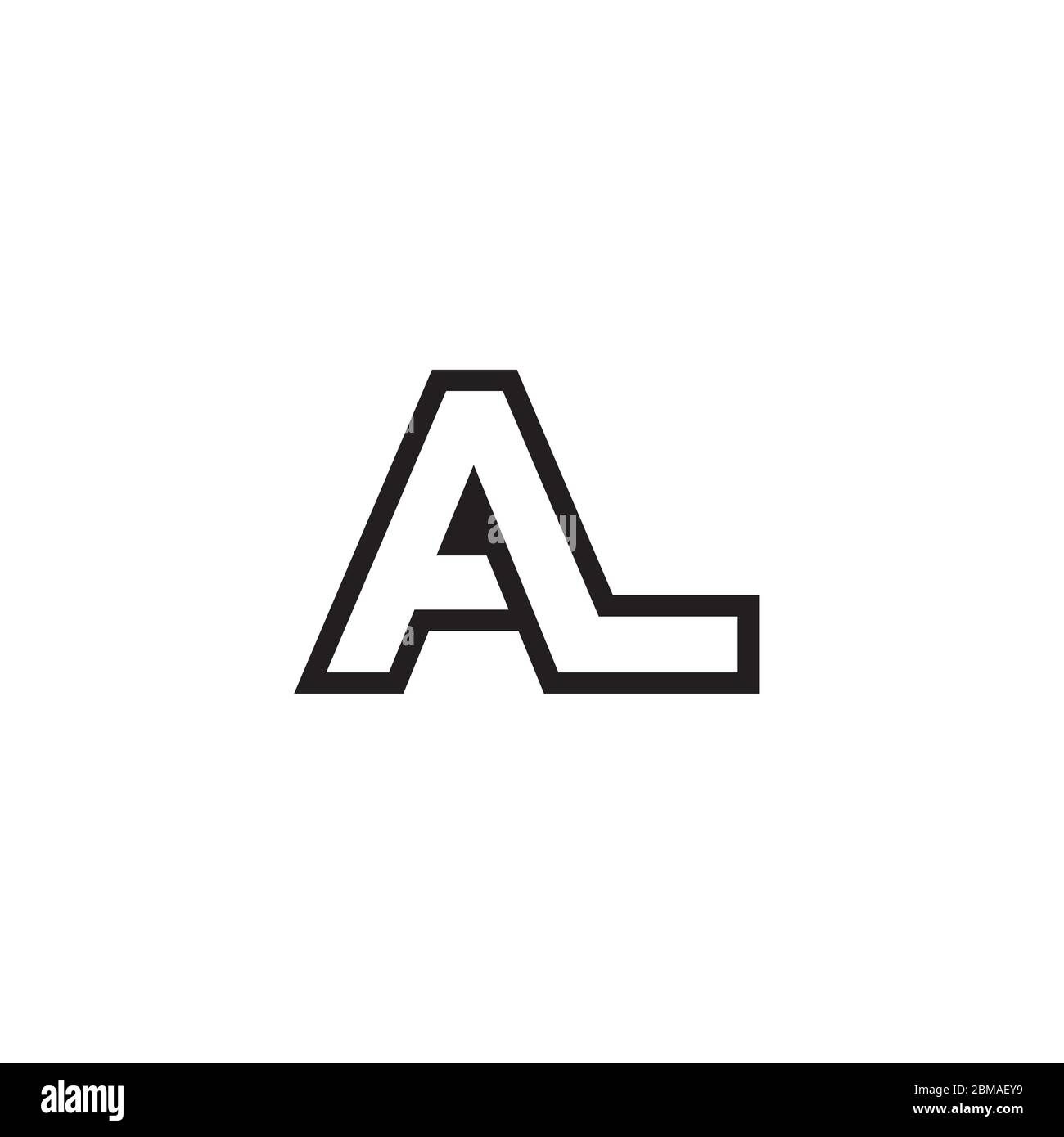 A L lines letter lines logo design vector Stock Vector