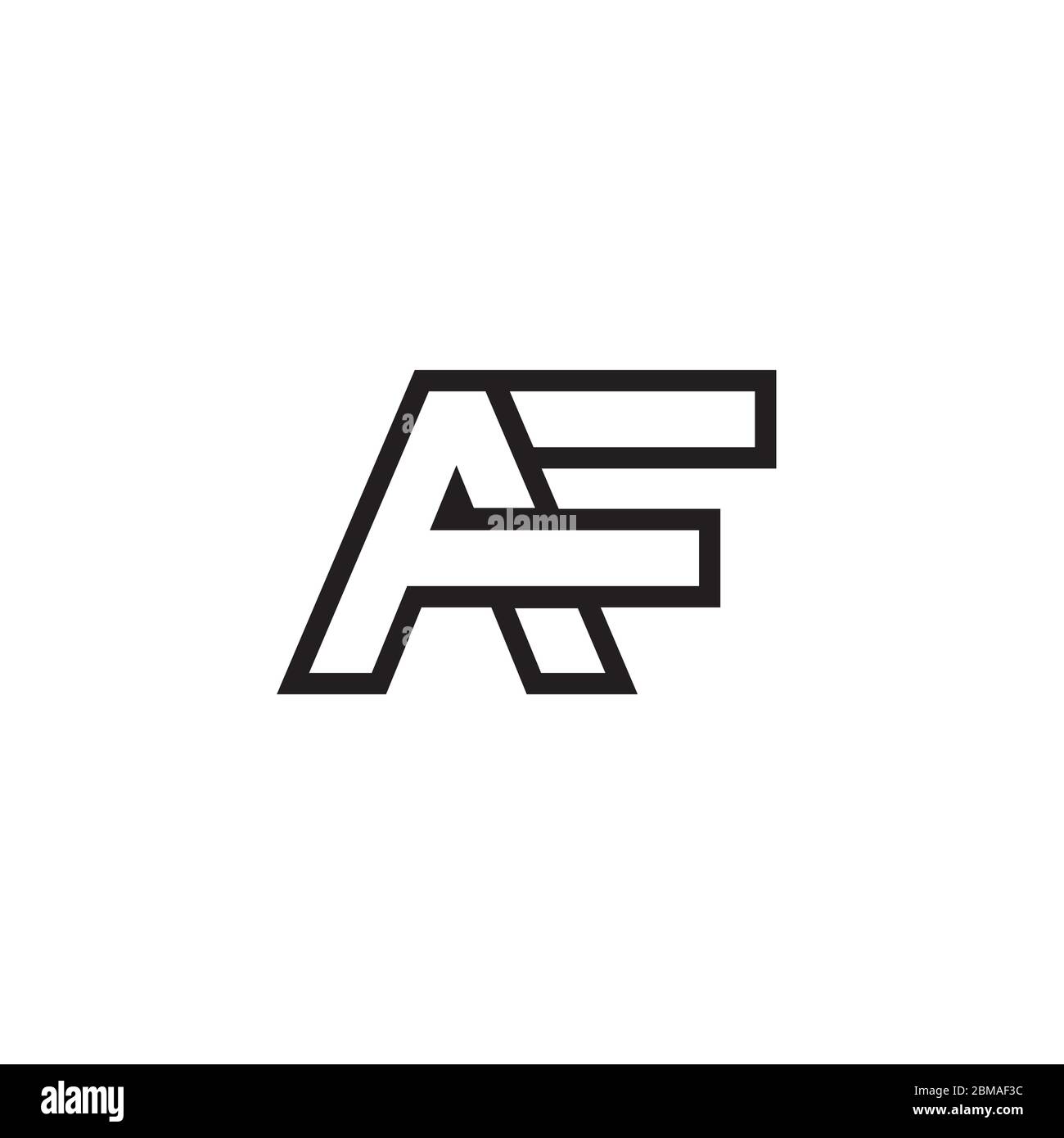 A F lines letter lines logo design vector Stock Vector