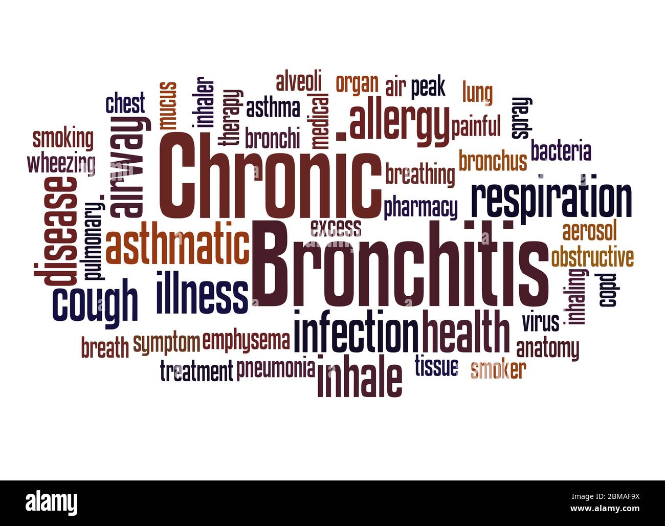 Chronic Bronchitis word cloud concept on white background. Stock Photo