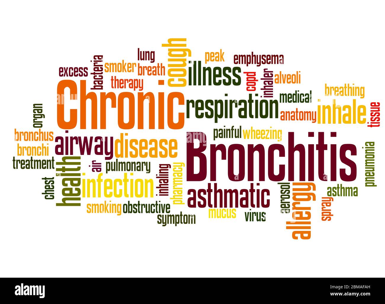 Chronic Bronchitis word cloud concept on white background. Stock Photo