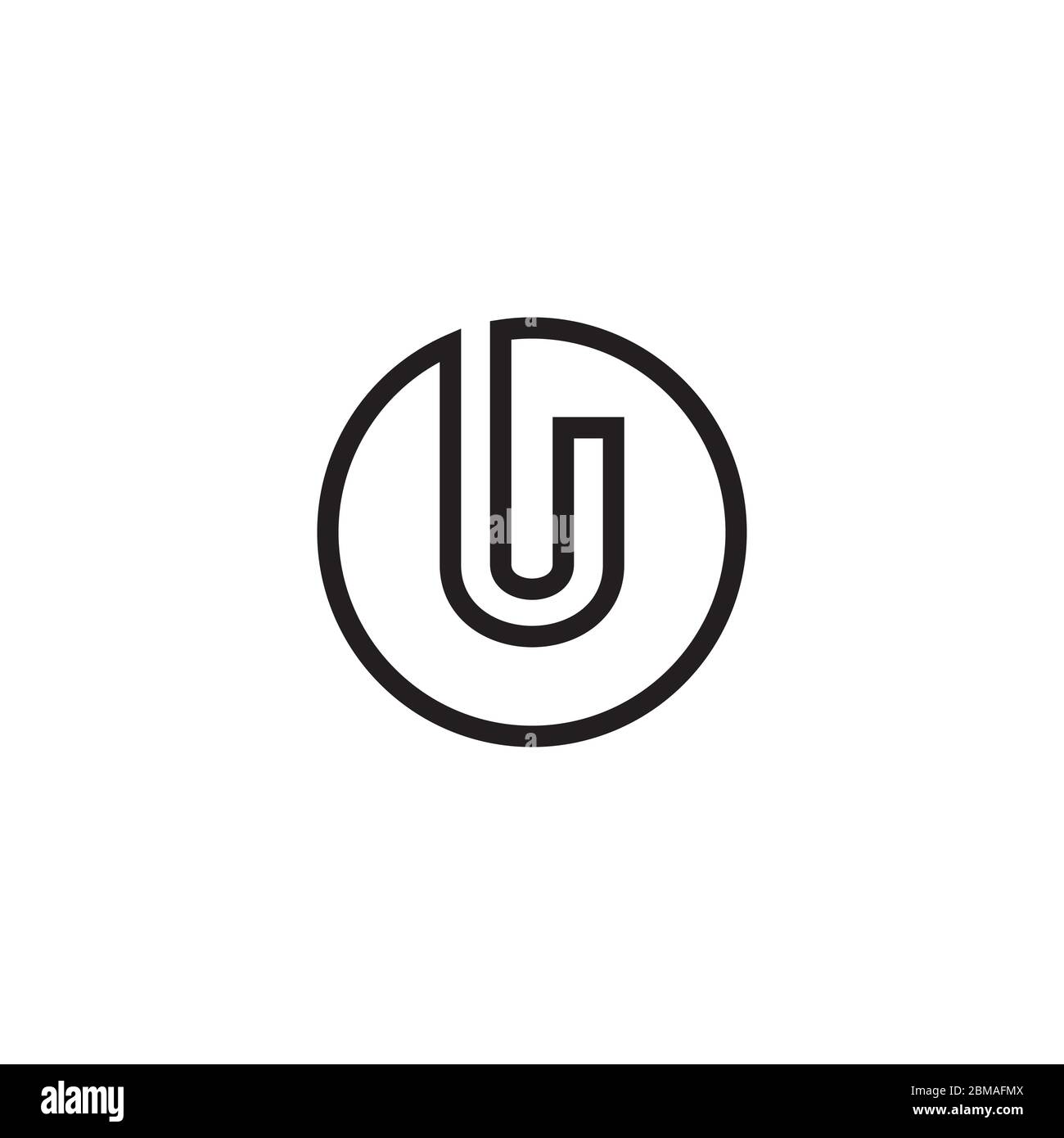 U circle letter lines logo design vector Stock Vector Image & Art - Alamy