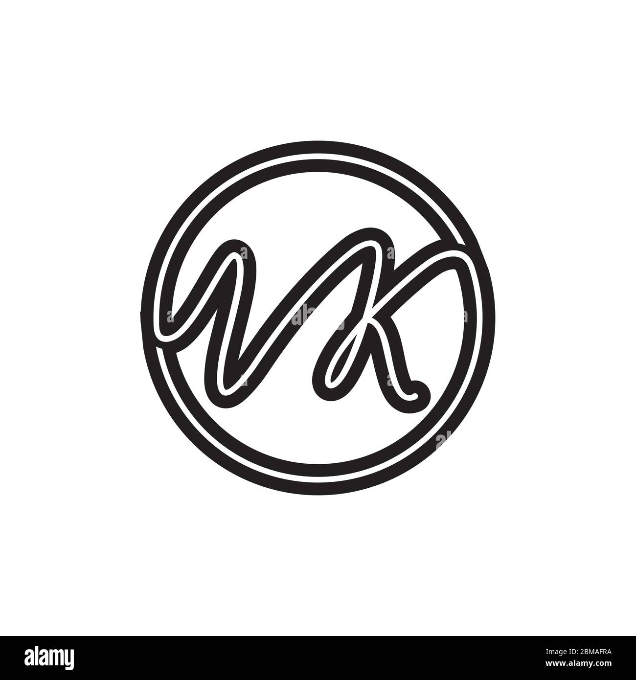 circle V K script design vector Stock Vector
