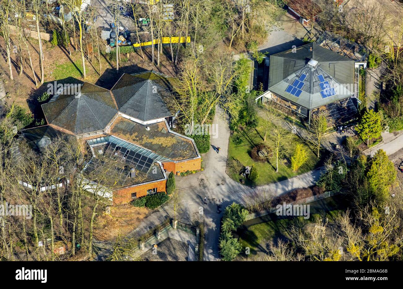, zoo Hamm, 16.03.2017, aerial view, Germany, North Rhine-Westphalia, Ruhr Area, Hamm Stock Photo