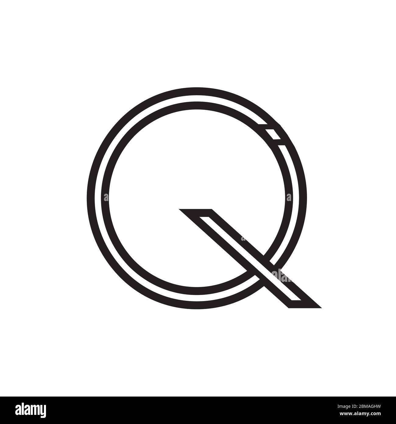 Q I circle lines letter design vector Stock Vector