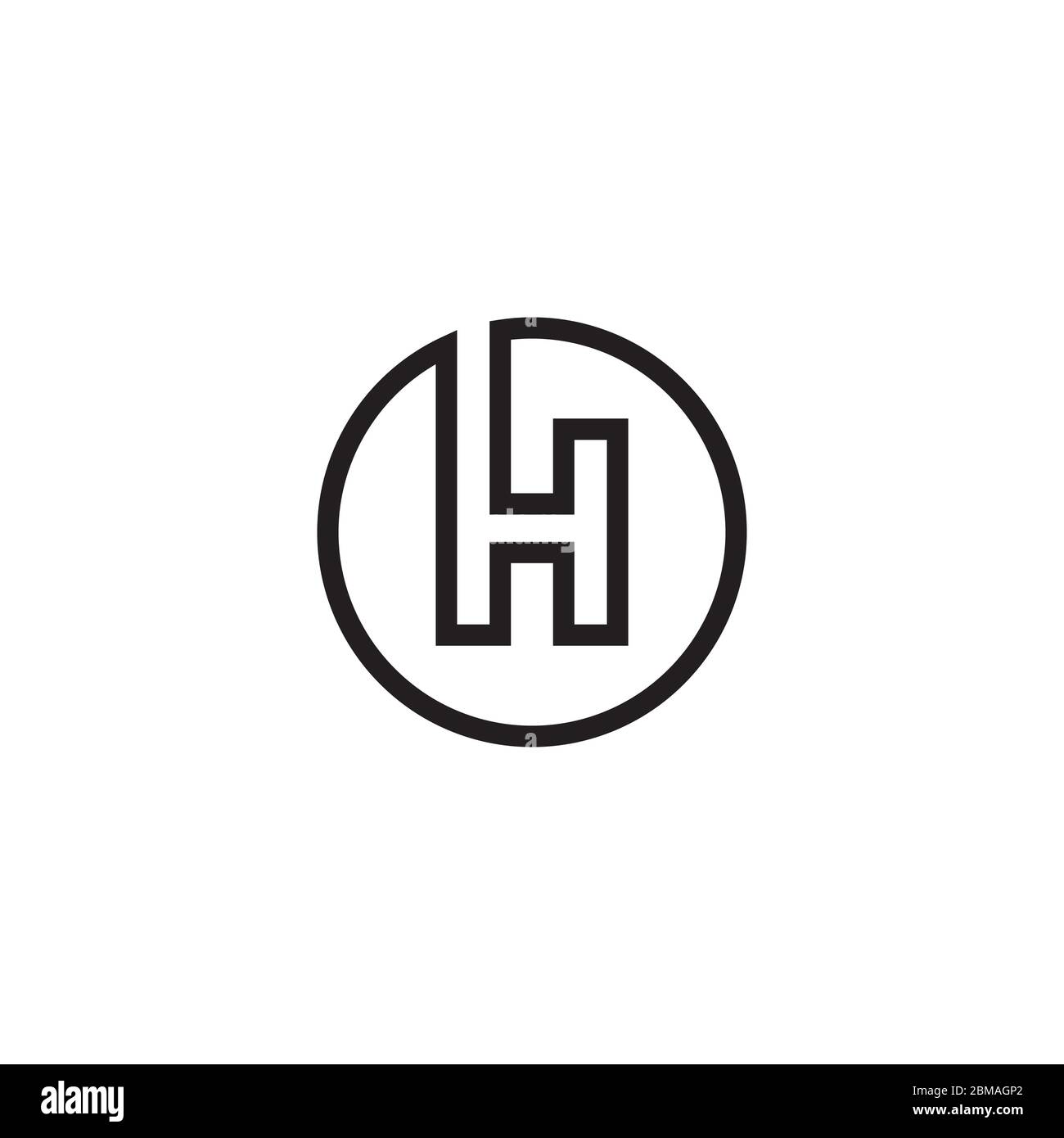 H circle letter lines logo design vector Stock Vector Image & Art - Alamy