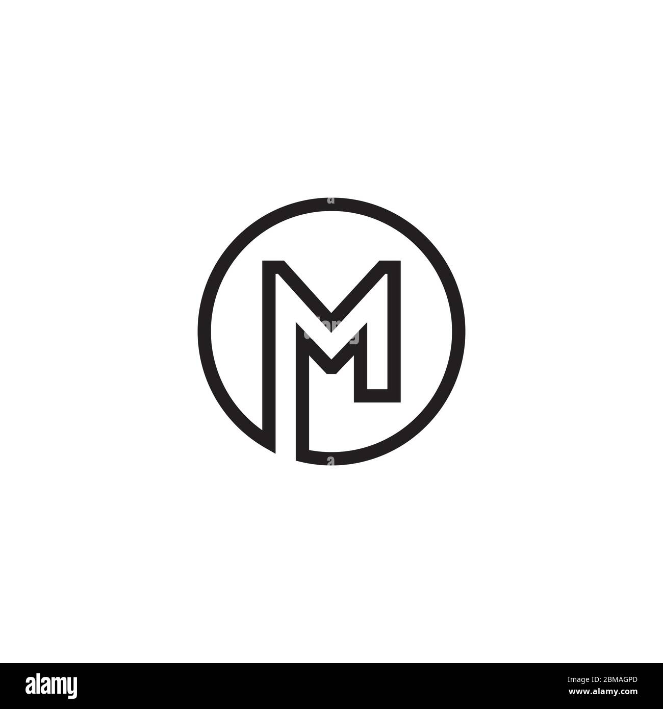 M circle letter lines logo design vector Stock Vector Image & Art - Alamy