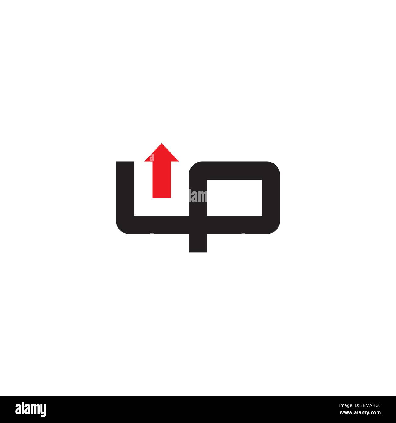 red arrow with letter U P design concept Stock Vector