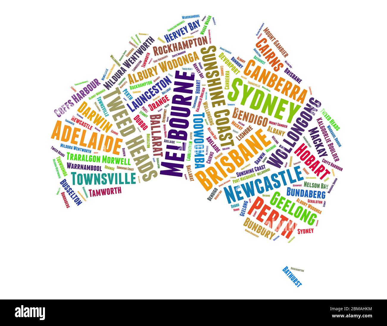 Modern map of australia with cities hi-res stock photography and images ...