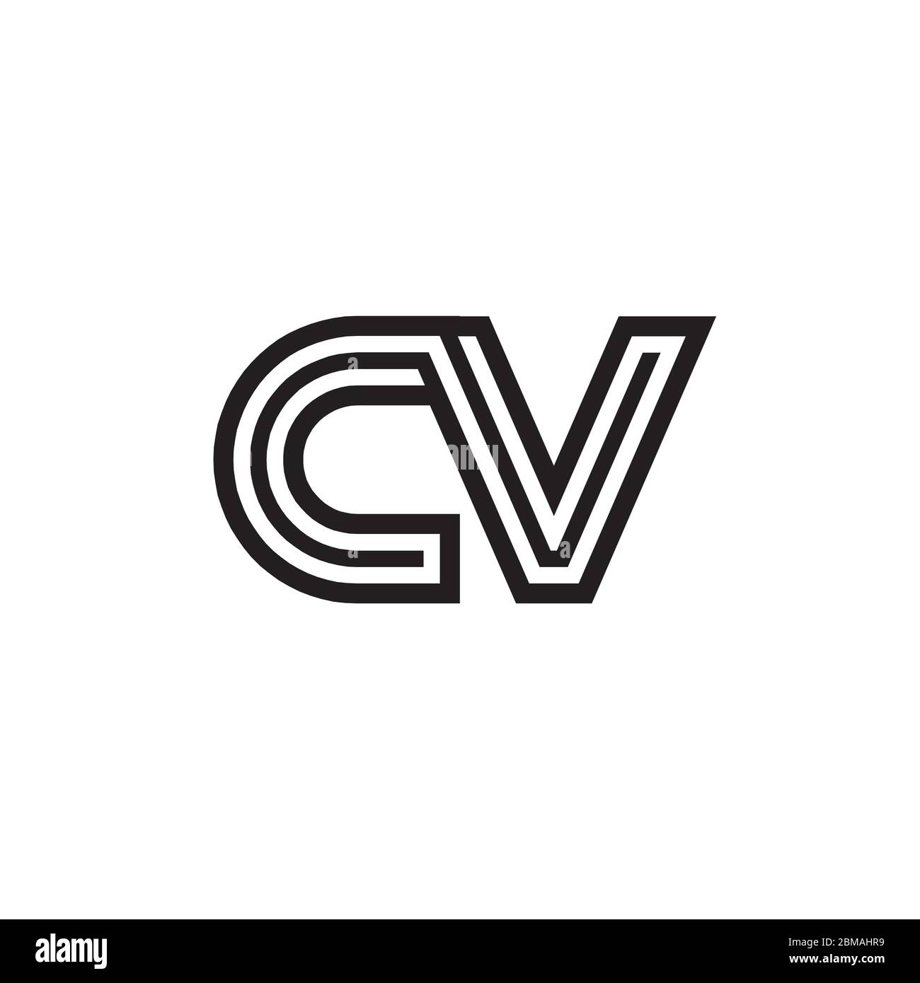 C V lines logo design vector Stock Vector Image & Art - Alamy
