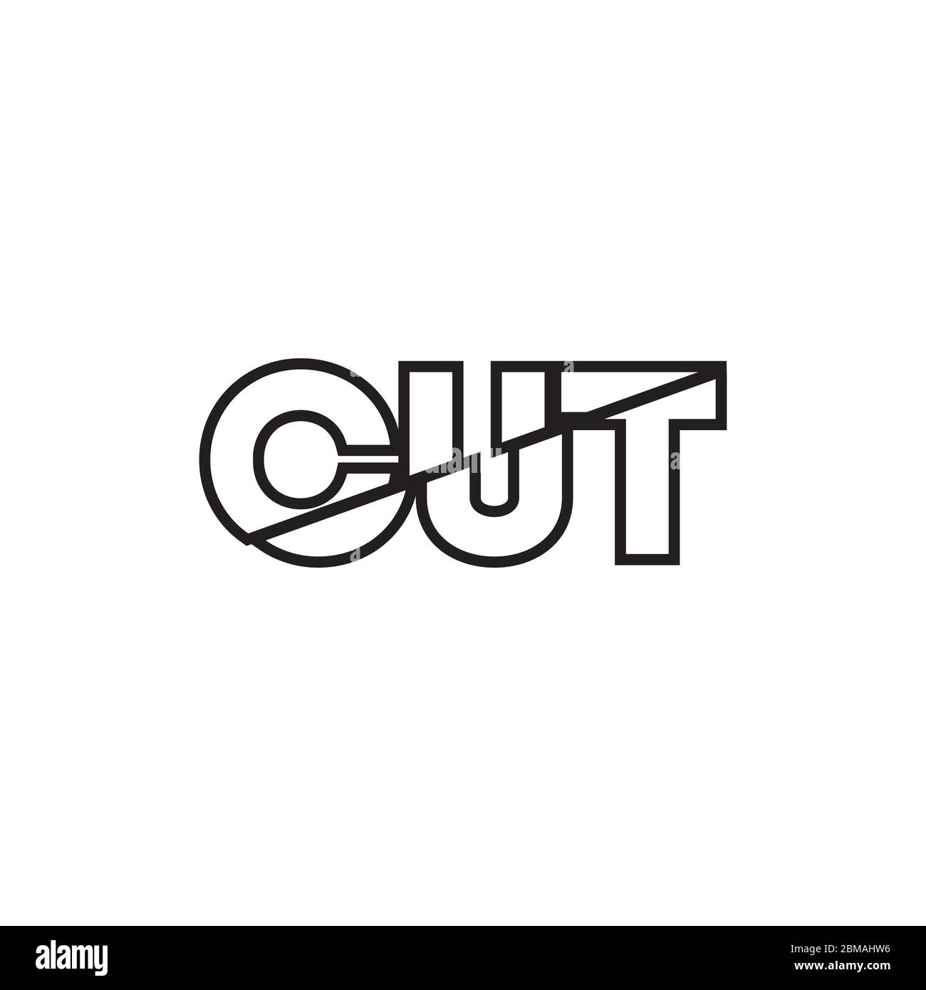 C U T lines design concept Stock Vector