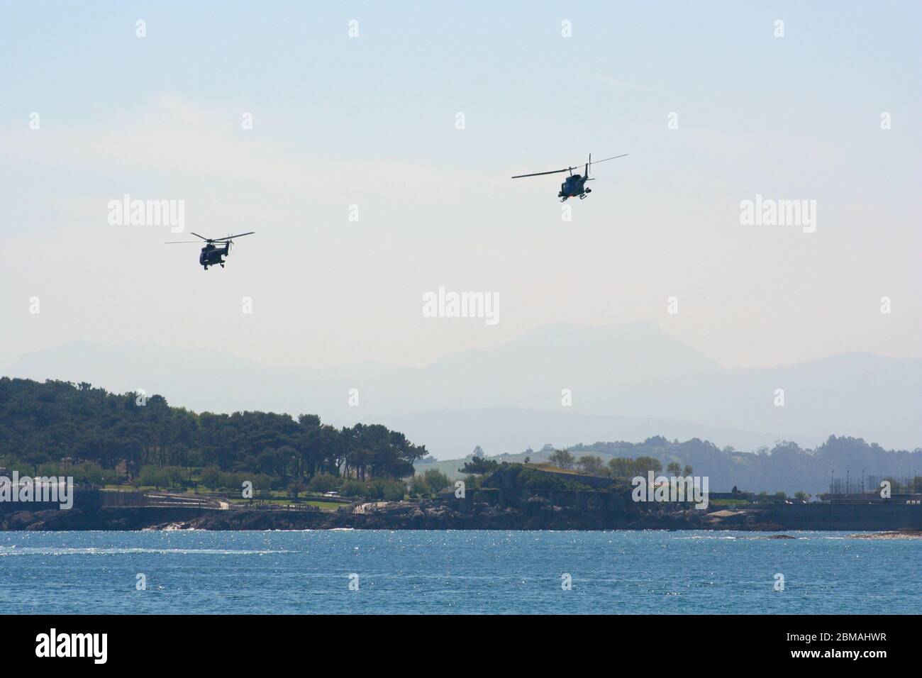 Abrumar Bañera heroico Series 90 of 165 Eurocopter AS332B1 Super Puma and Agusta-Bell AB 212  flying away at low level at the Armed Forces Day Santander Spain Stock  Photo - Alamy