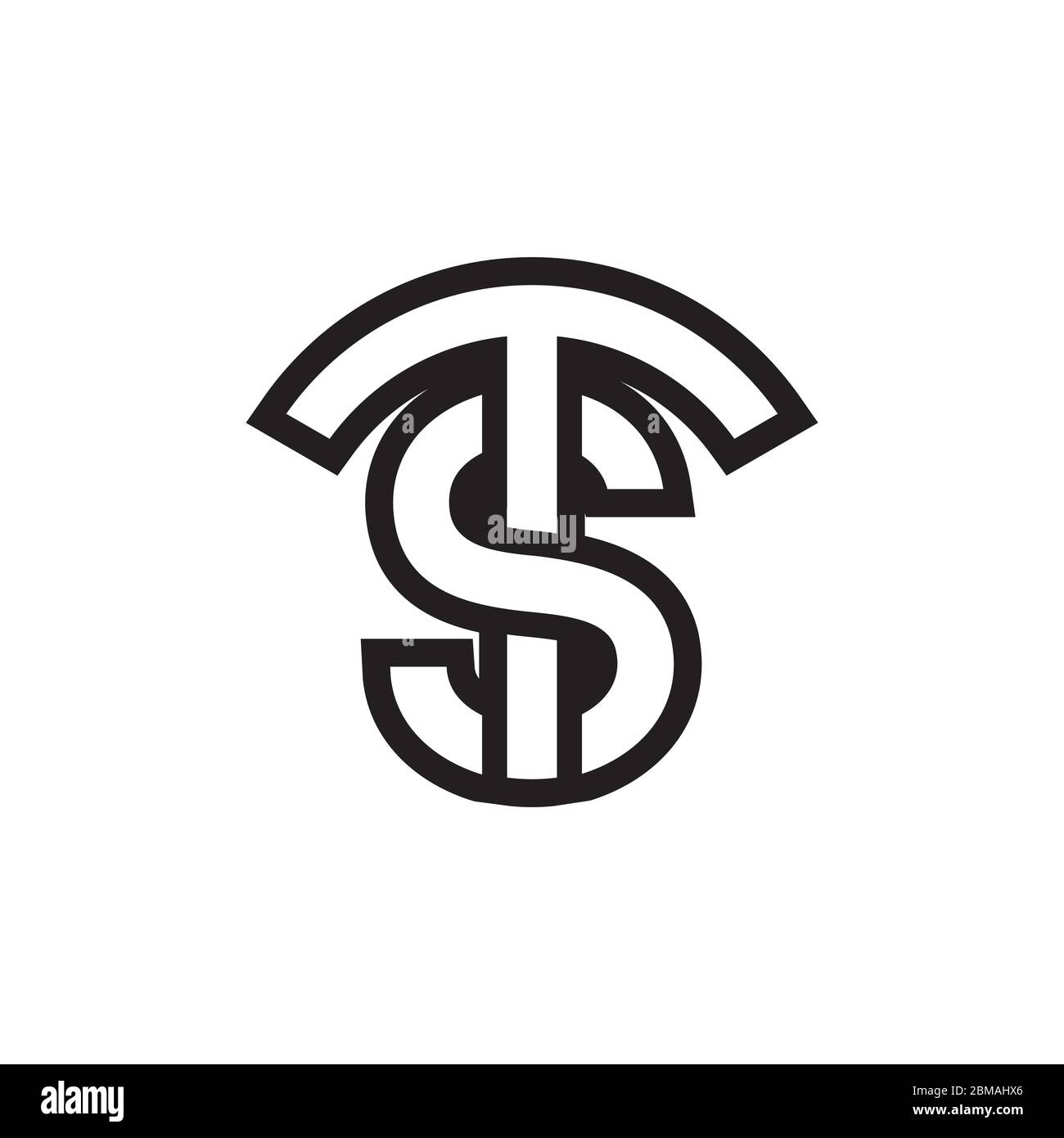 TS / ST letter logo design vector Stock Vector