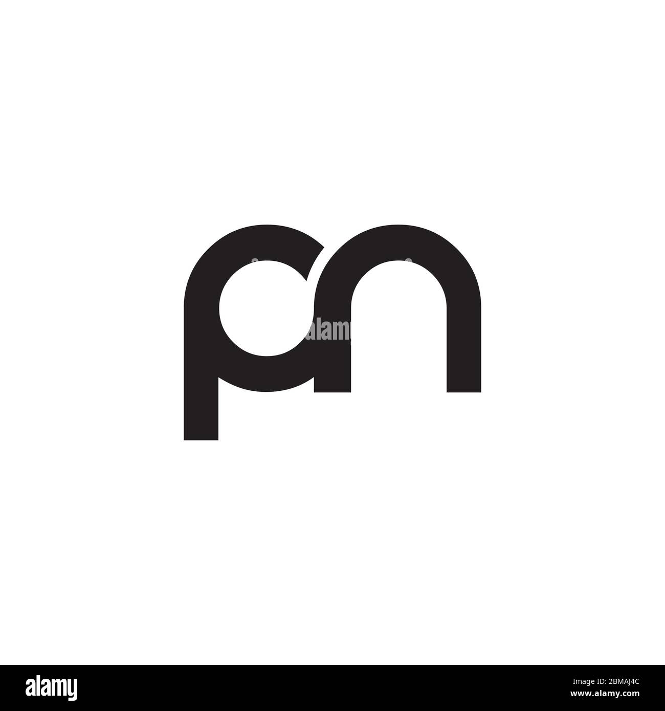 P N lowercase letter  lgo design vector Stock Vector
