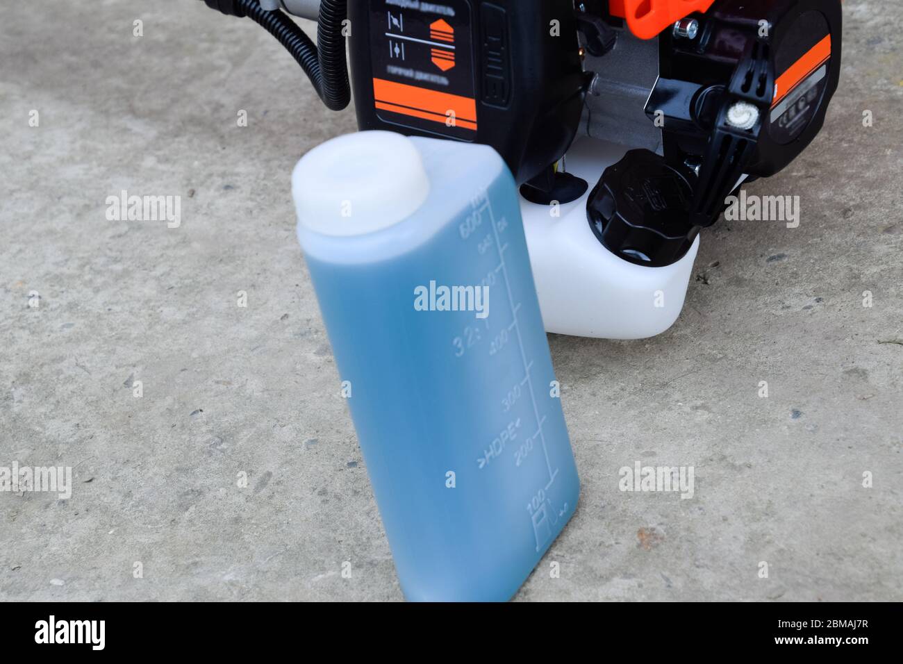 Prepared fuel mixture for a two stroke gasoline trimmer engine ...