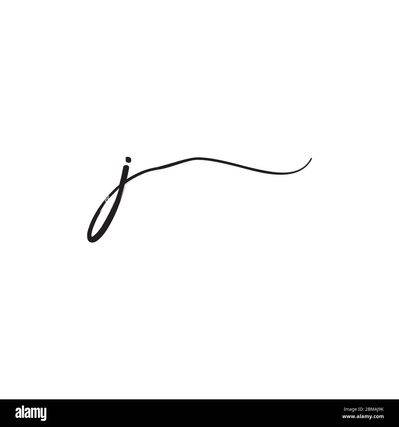 J signature letter logo design concept Stock Vector