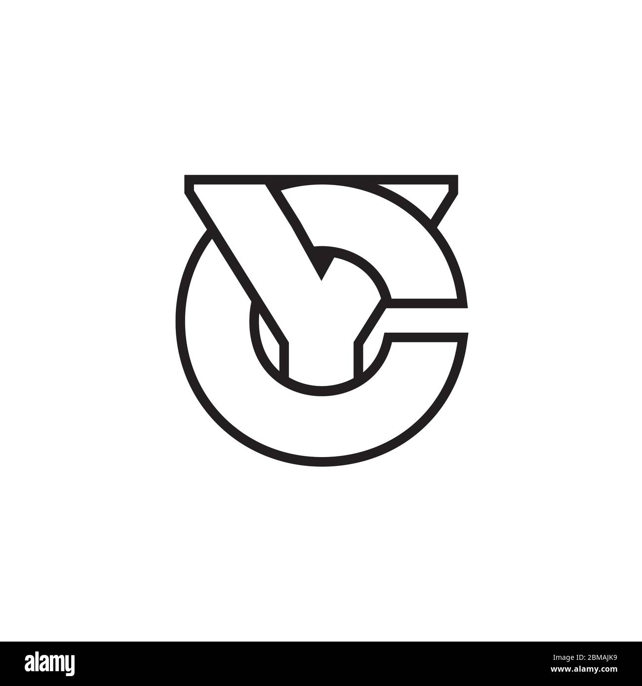 lines letter CY / YC design vector Stock Vector