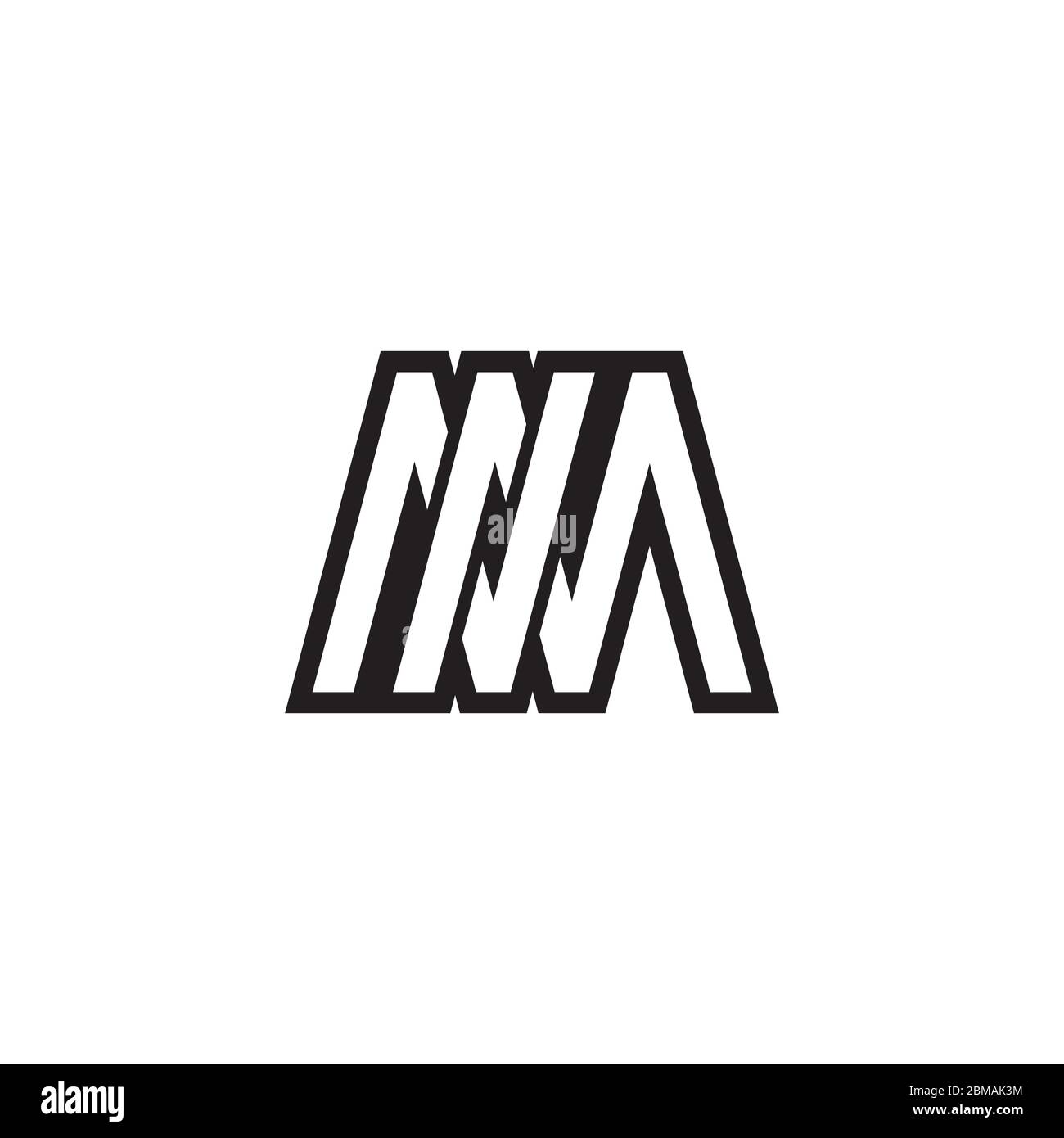 N M lines letter design vector Stock Vector