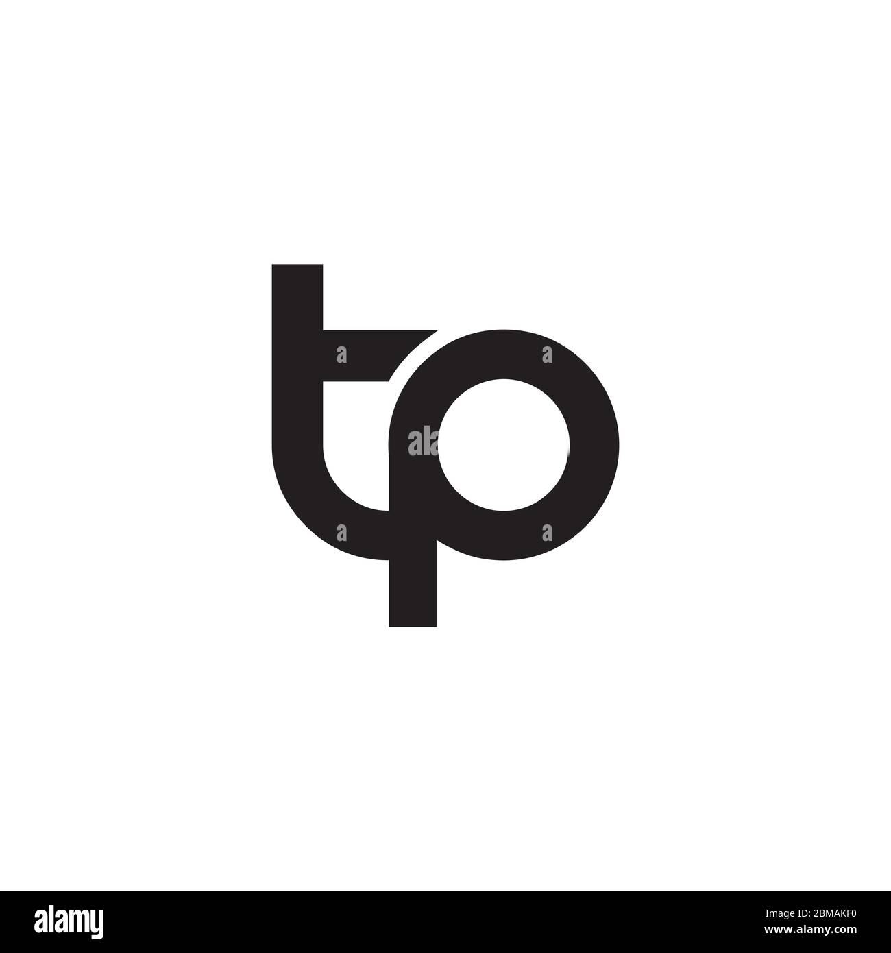 lowercase letter T P logo design vector Stock Vector