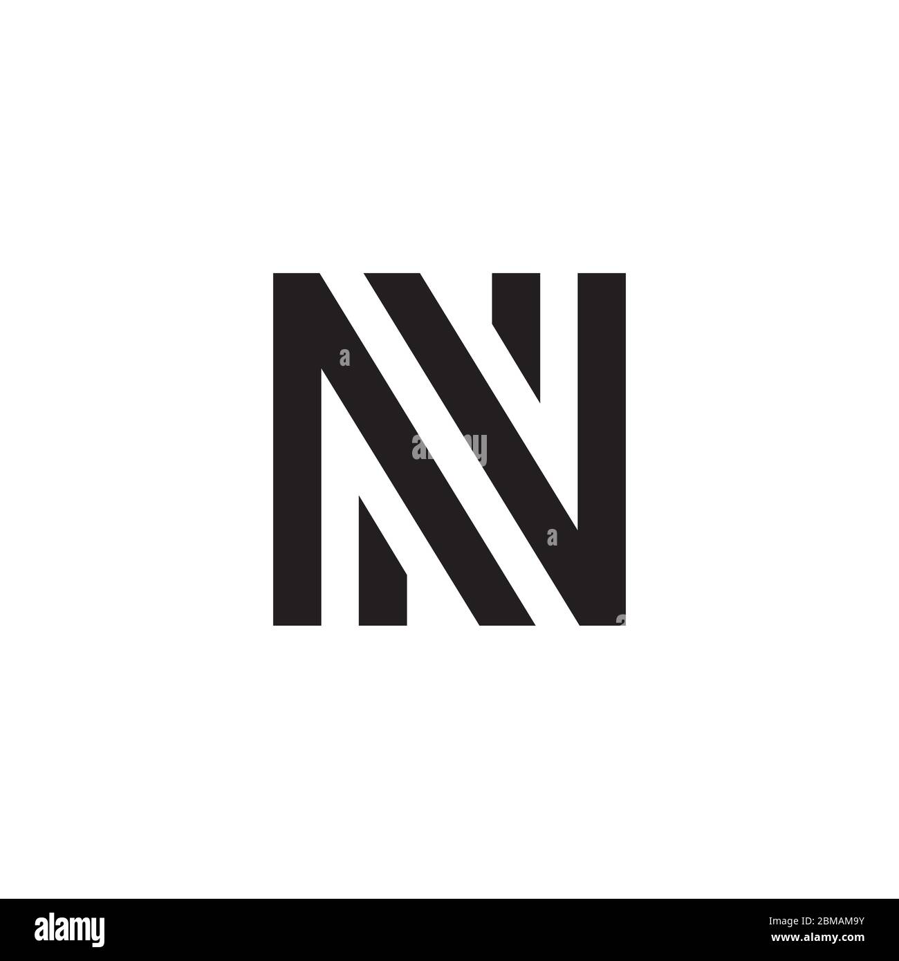 N  lines logo design vector Stock Vector