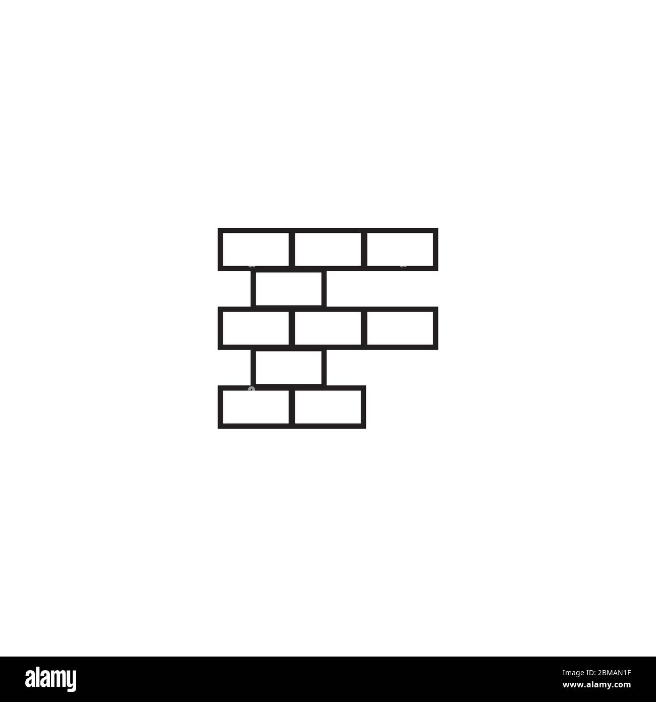 F brick letter lines logo design concept Stock Vector