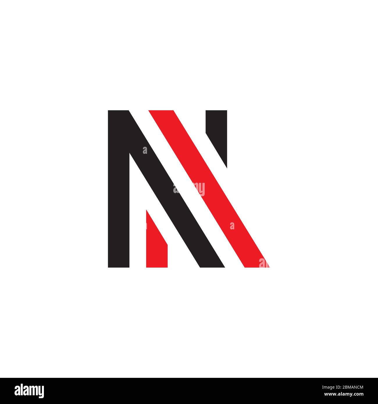 N A black red letter logo design vector Stock Vector