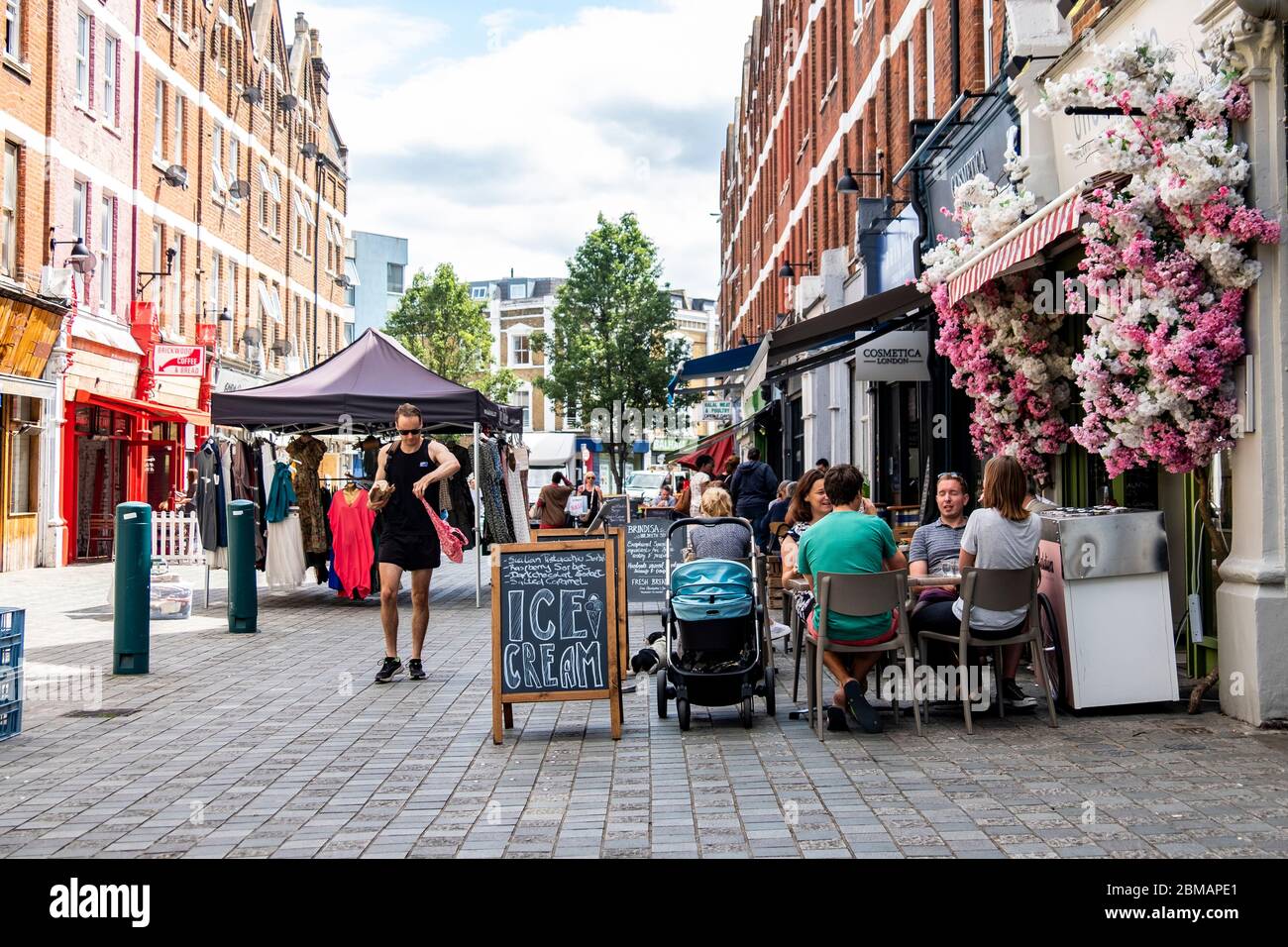 LONDON- High street shopping scene in Balham, an area of south west London Stock Photo