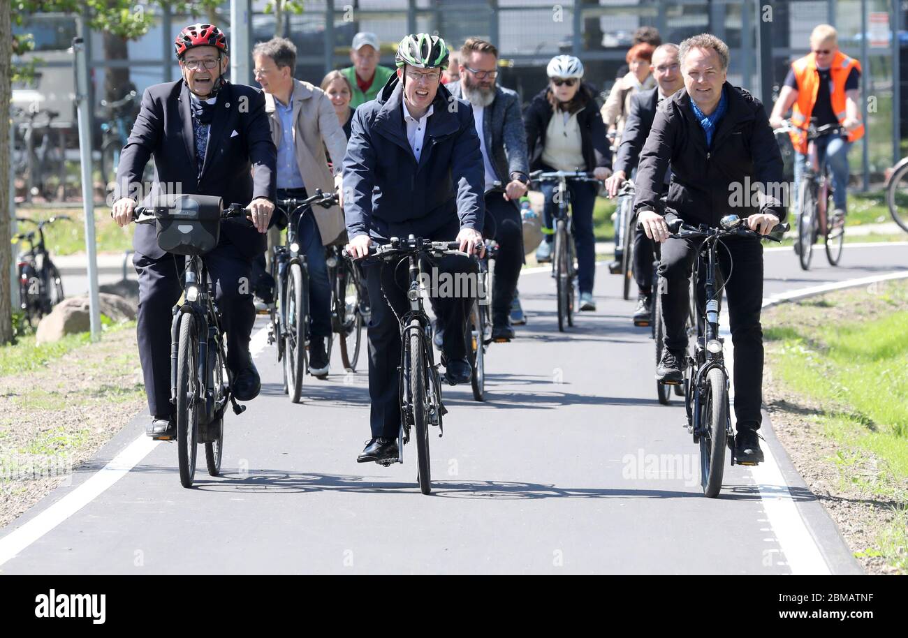 Rostock, Germany. 08th May, 2020. After the opening of the Hanseatic city's first cycle