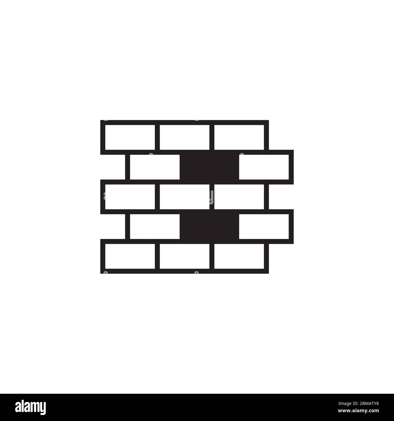 B brick letter lines logo design concept Stock Vector