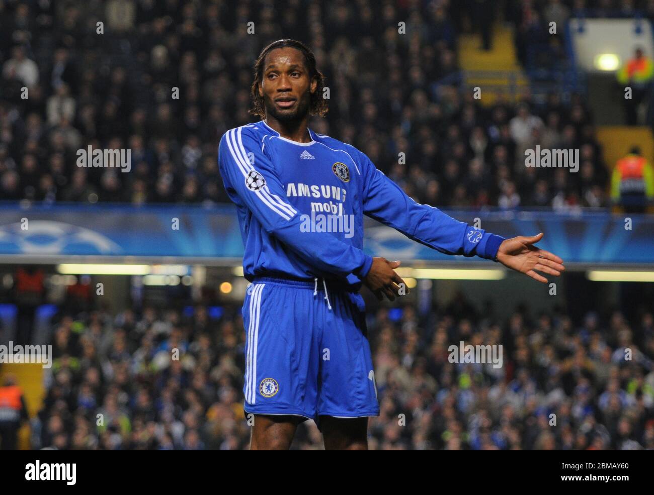 LONDON, UK. MARCH 05: Didier Drogba of Chelsea during UEFA Champions League between Chelsea and at Stamford Bridge, London 5th March 200 Stock - Alamy