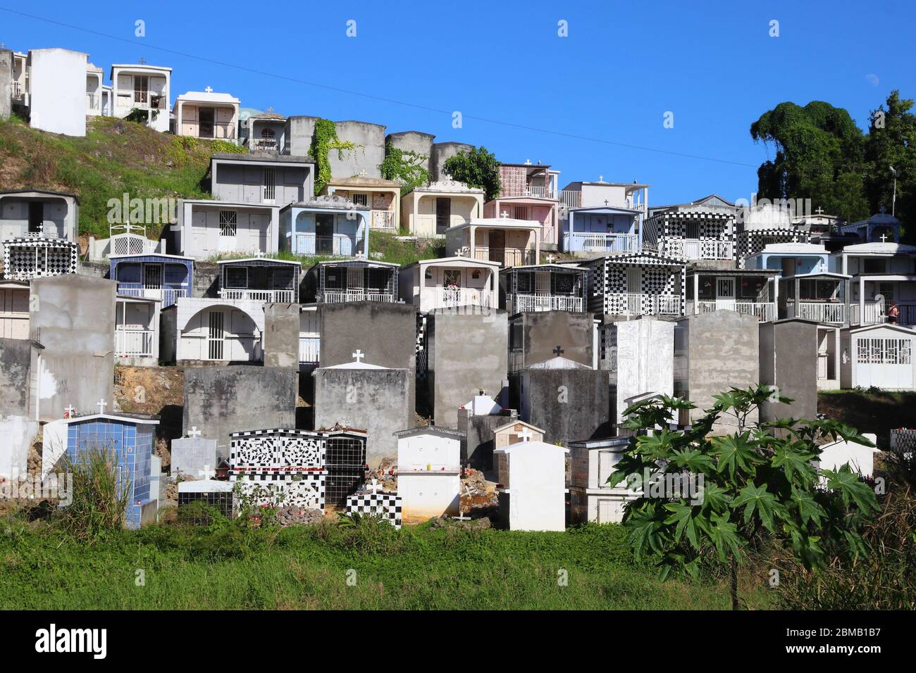 Guadeloupe landmark cemetery of Morne-a-l'Eau. Grande-Terre island. Stock Photo