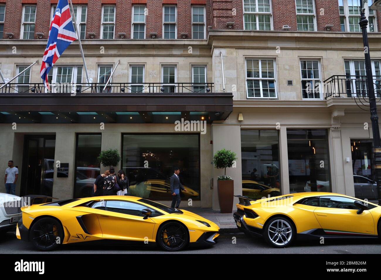 LONDON, UK - JULY 15, 2019: The May Fair five star luxury hotel in Mayfair district, London. It is a Radisson Collection hotel. Stock Photo