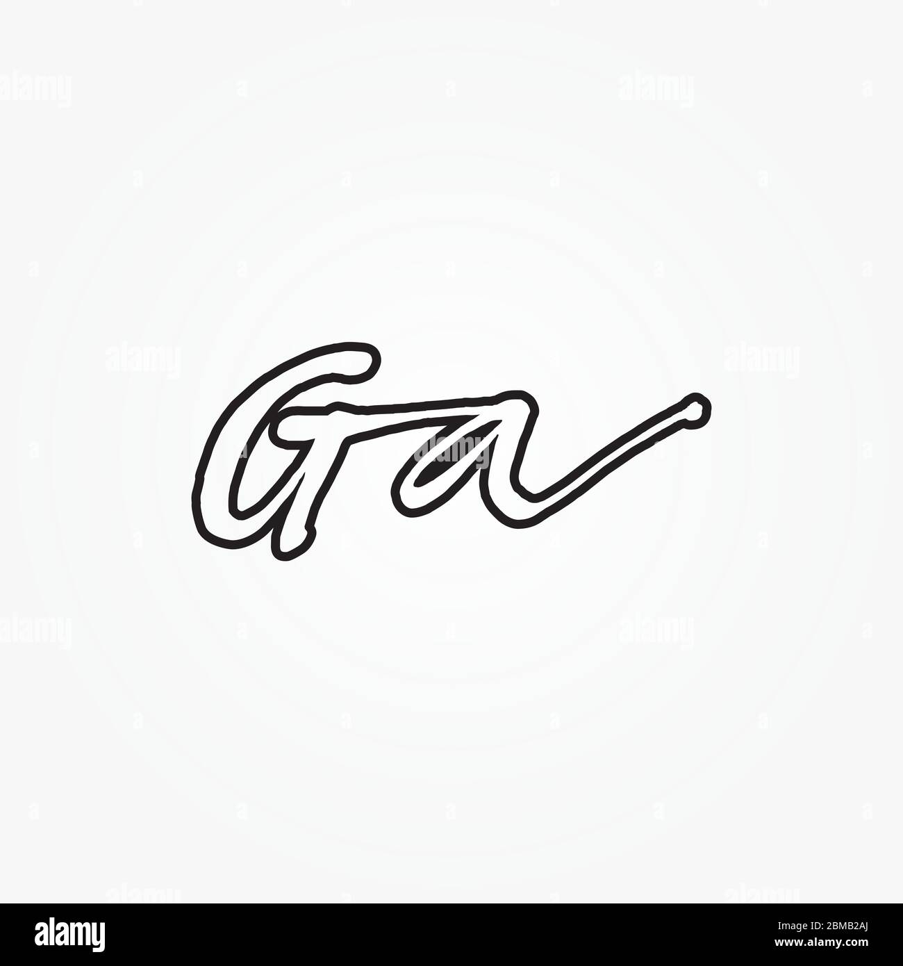 G A script letter logo design vector Stock Vector