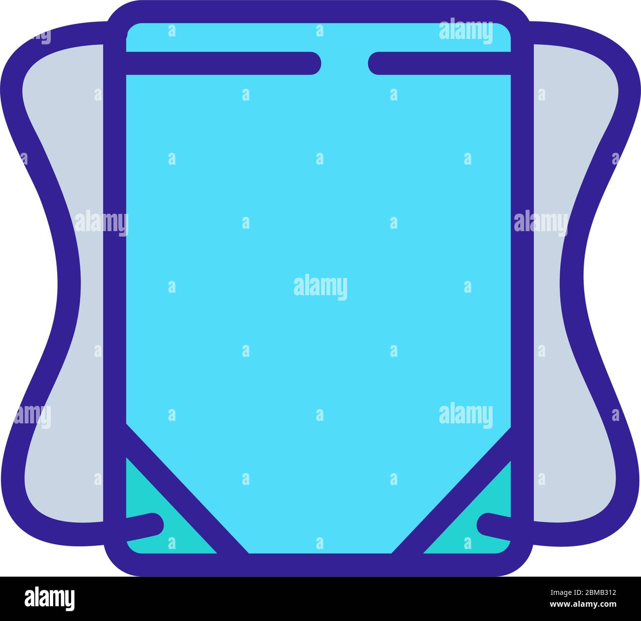 rectangular travel backpack icon vector outline illustration Stock ...