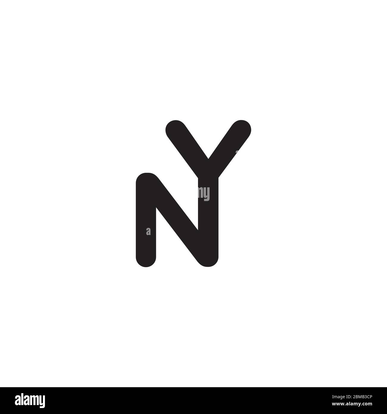 N Y letter logo design vector Stock Vector
