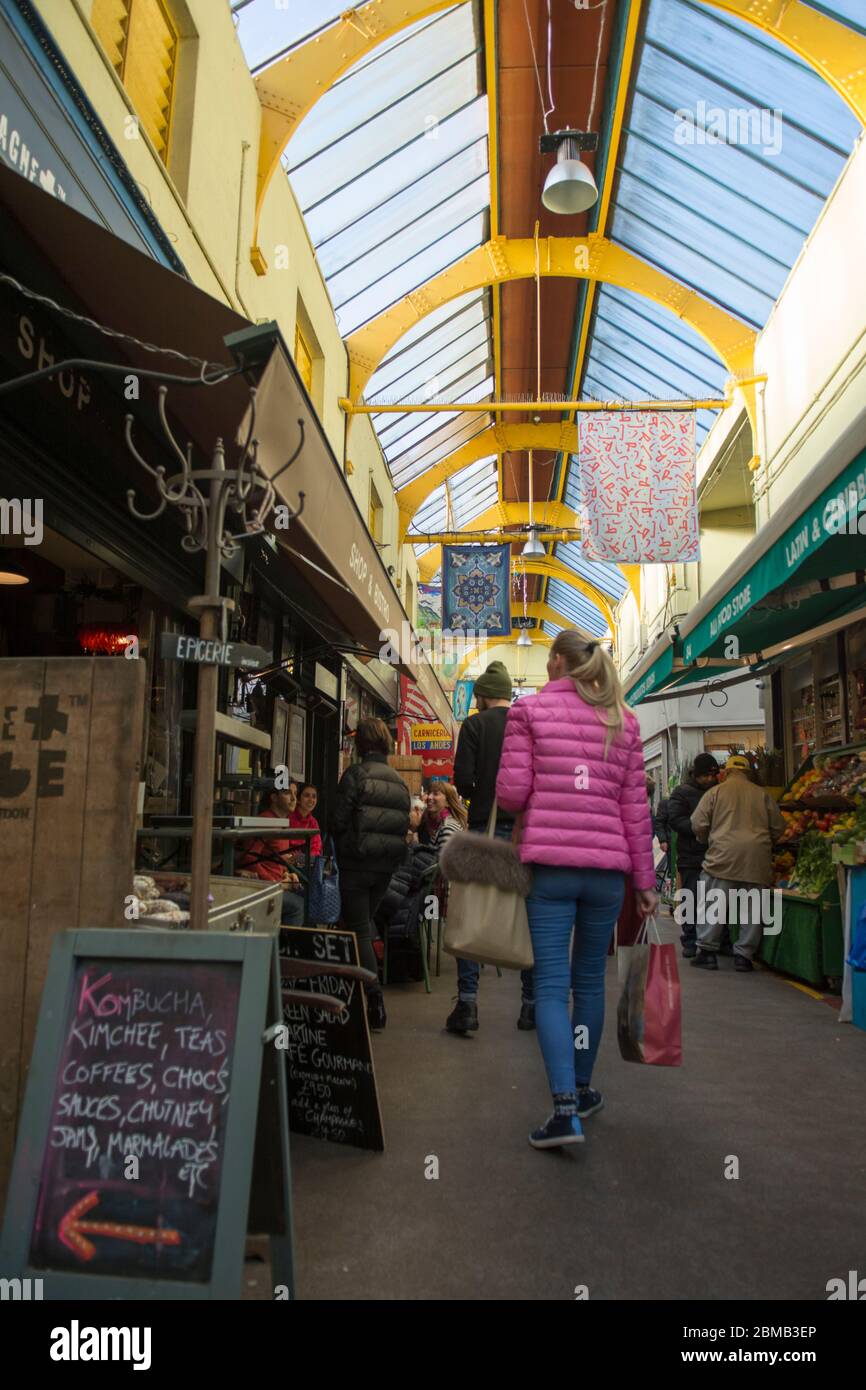 LONDON Brixton Village, part of Brixton Market an indoor hall of food stalls, bars and shops