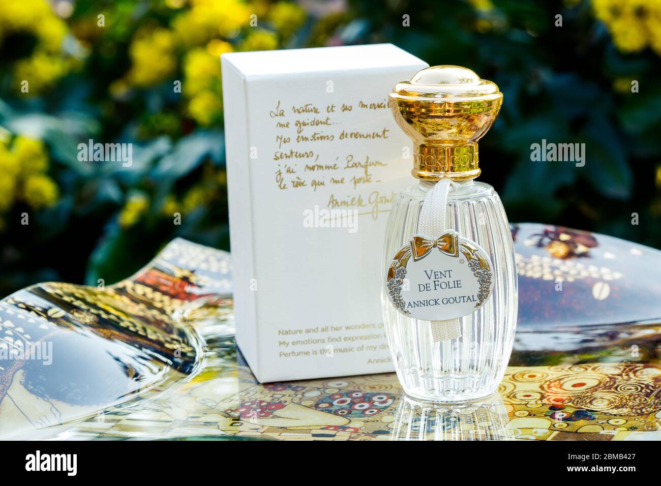 PARIS, FRANCE -5 MAY 2020 - Perfume bottles at an Annick Goutal fragrance store in Paris. Stock Photo