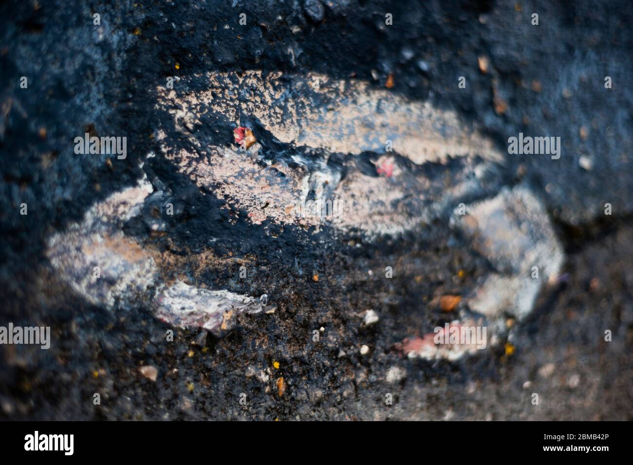 A crab, chalk drawing on a wall Stock Photo