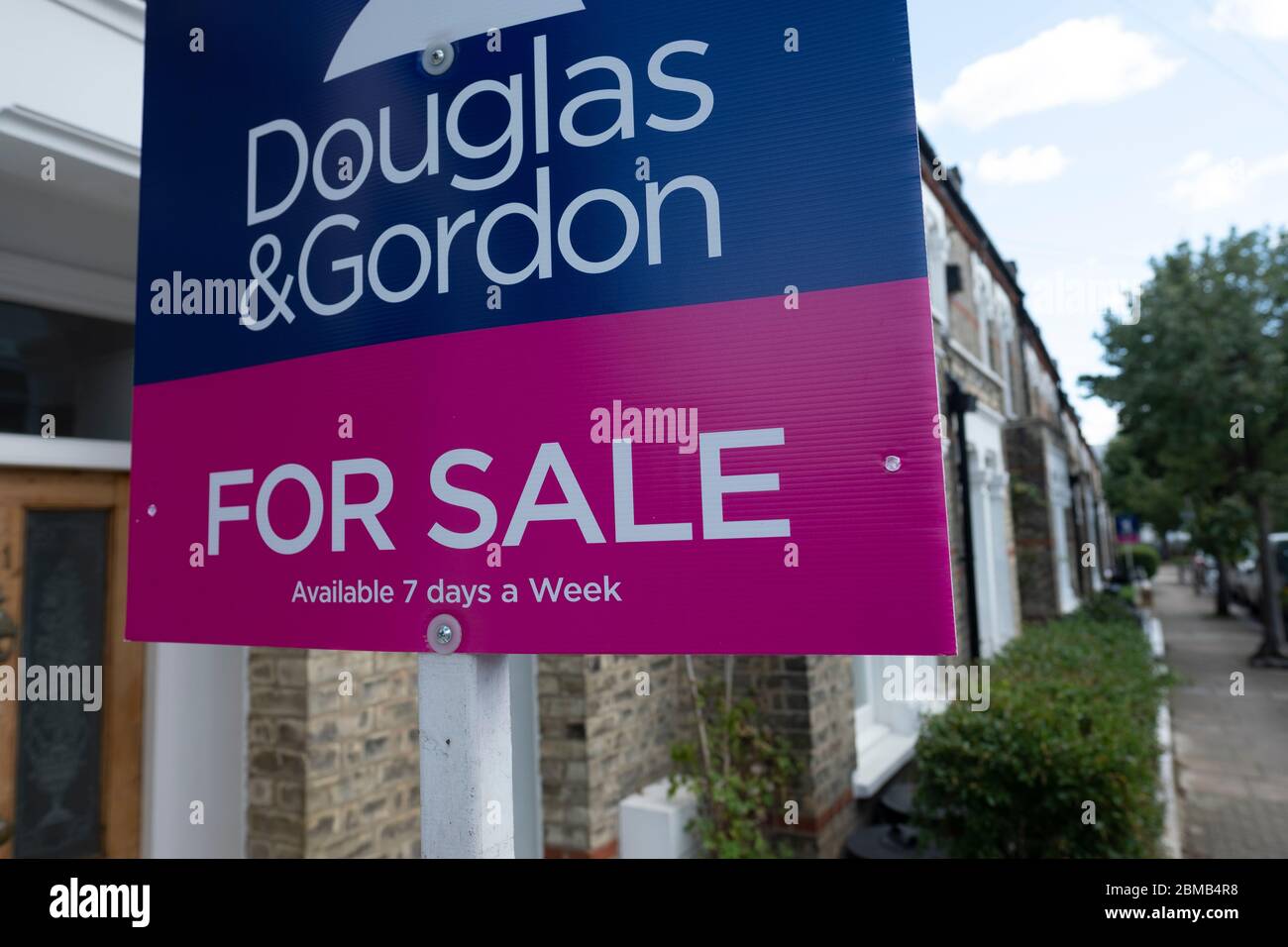 London Douglas & Gordon estate agent 'For Sale' sign in Brixton south