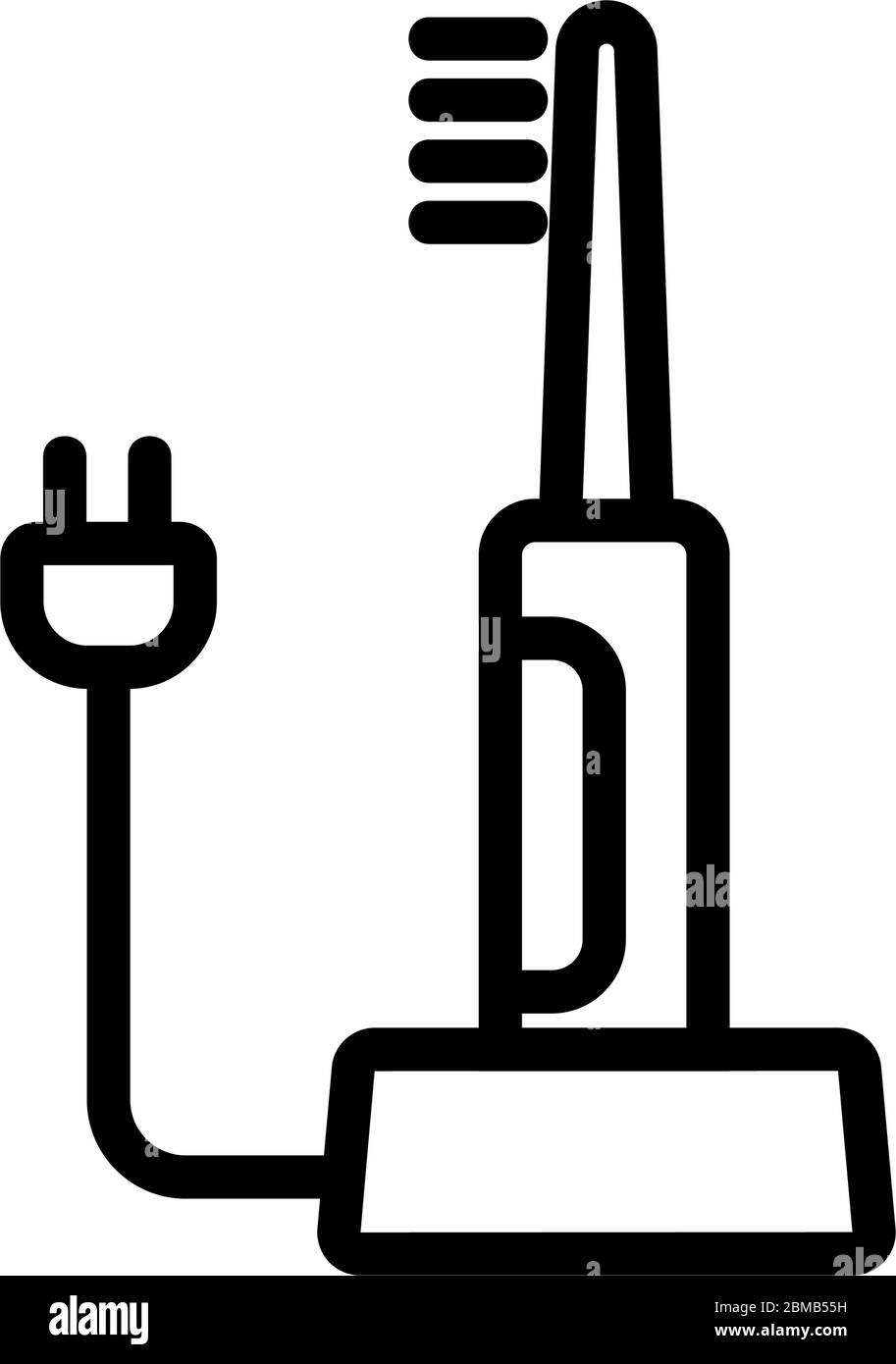electric toothbrush with wire icon vector outline illustration Stock ...