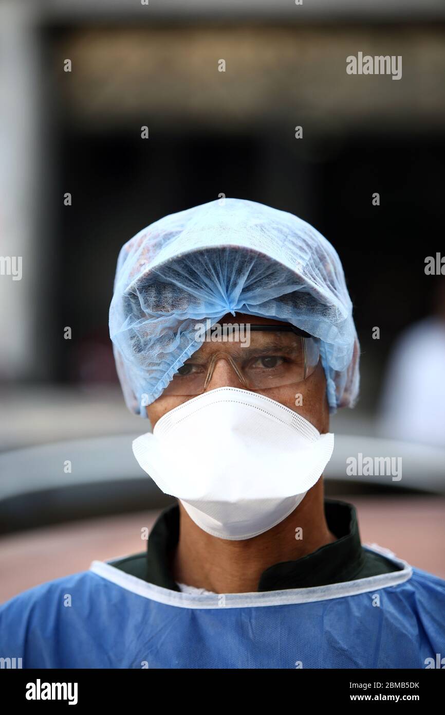 Cairo. 29th Apr, 2020. A medical worker is pictured at al-Abassia Chest ...