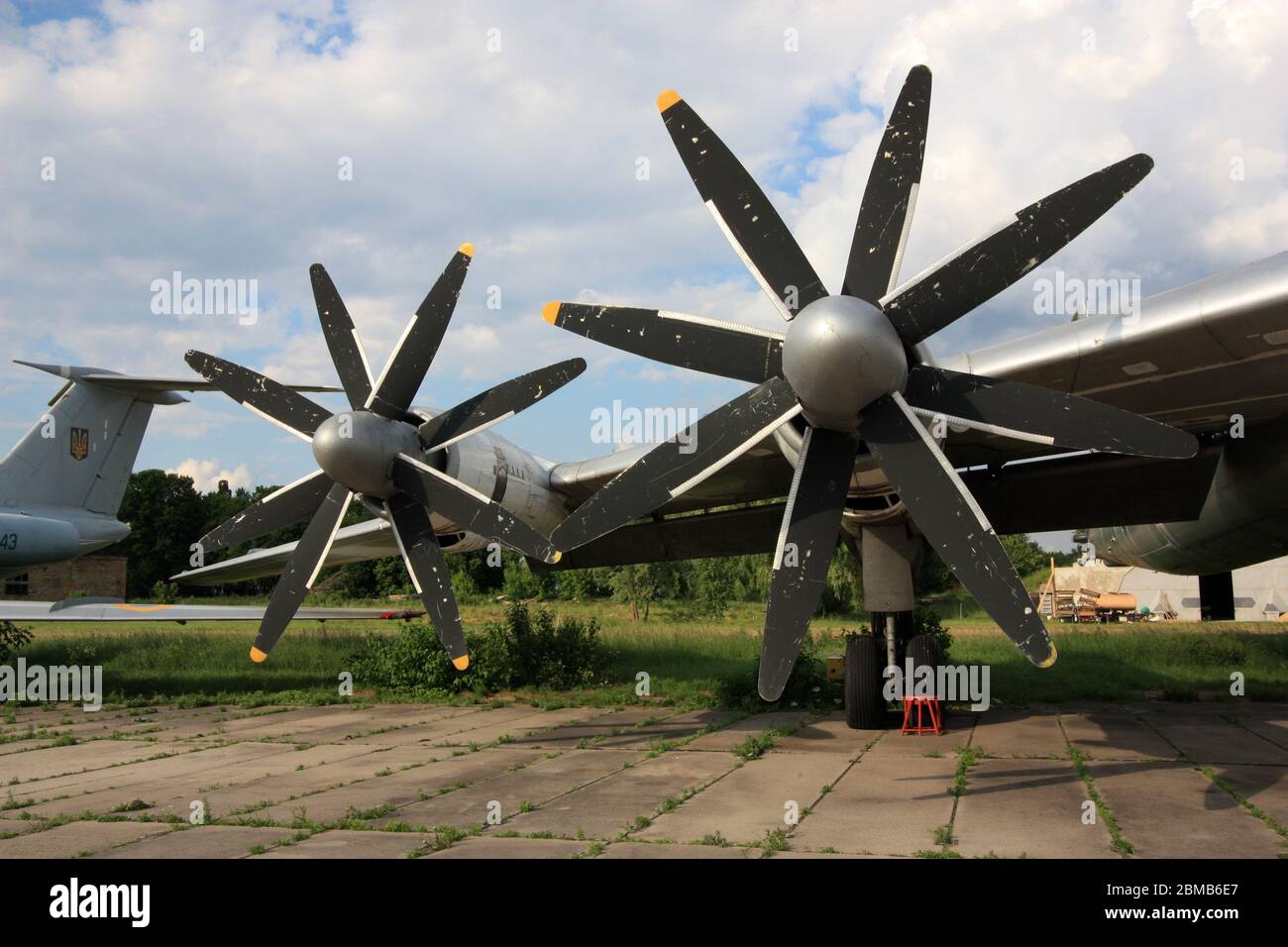 View of a NK12 turboprop engines with contrarotating