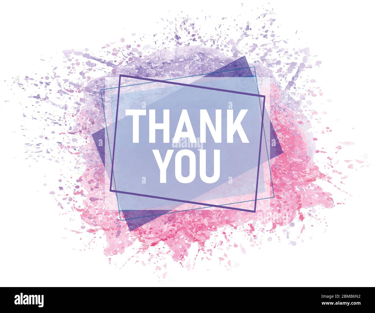 Vector hand painted watercolor greeting card - thank you Stock Vector ...